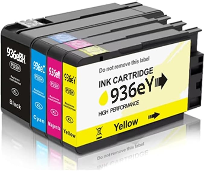 936E 936XL 936 Ink Cartridges Combo Pack Replacement for HP 936E 936XL Ink Cartridges Combo Pack for OfficeJet Pro 9120e 9125e 9730e 9130 9135e 9122e 9128e 9110b 9120b 9130b 9130e Printers, 4 Pack-DeskLoop Office