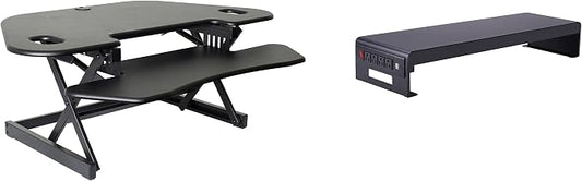 Rocelco 46" Height Adjustable Corner Standing Desk Converter by Rocelco
