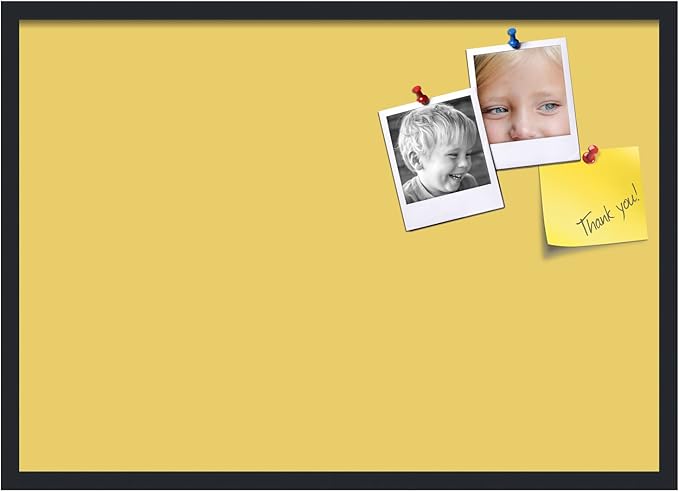 PinPix 34x24 Inch Cork Bulletin Board. This Decorative Framed Pin Board Comes with Honey Pastel Design and a Satin Black Frame. Ideal for Home Office Decor or Message Board (PinPix-1810)-DeskLoop Office