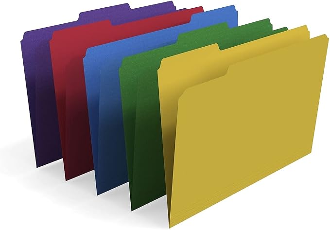 Staples File Folders, Legal Size, 1/3‑Cut Tabs, Heavy‑Duty Paper Stock by Staples