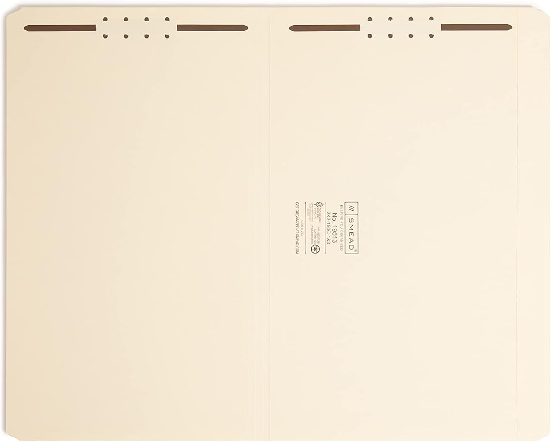Smead Fastener File Folder, 2 Fasteners, Straight-Cut Tab, Legal Size, 50 per - Image 2