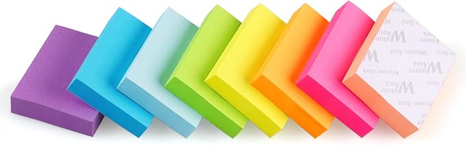 Winner Aura Sticky Notes 1.5x2 inch Bright Colors Self-Stick Pads 8 Pads/Pack - Image 8