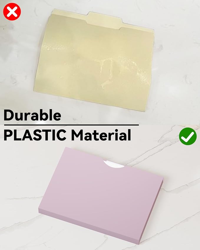 Ansook Plastic Manila File Jacket & File Pockets Letter Size, Heavy Duty 1 Inch - Image 2