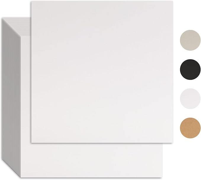 25 Pcs Book Board, Binder Board, Cover Board, Heavy Duty Chipboard for Book Binding, DIY Cardboard (White, 12 x 12 Inch 80PT)-DeskLoop Office