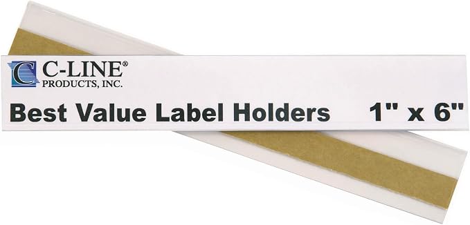 C-Line Self-Adhesive Label Holders, Top Load, 1 X 6 by C-Line