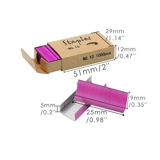 Rose Red No.10 Staples Mini Staple Refill 1000/Box 2 Boxes/Pack 2000 Count #10 - Image 3