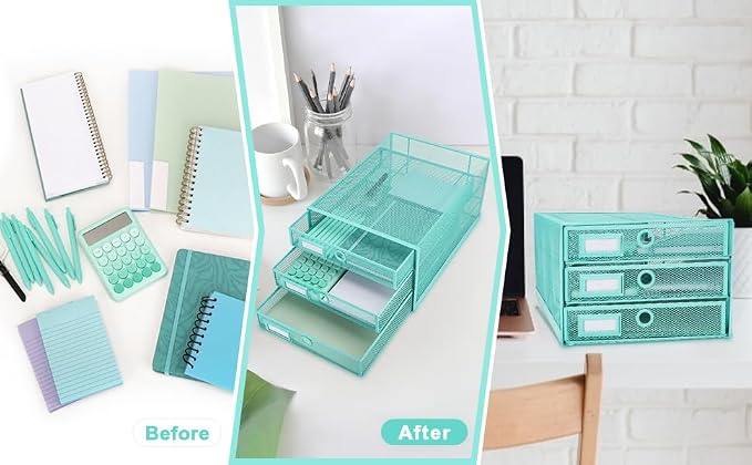 Exerz Paper Sorter 3 Drawer Wire Mesh A4 / Desk Multifunctional Desk - Image 5