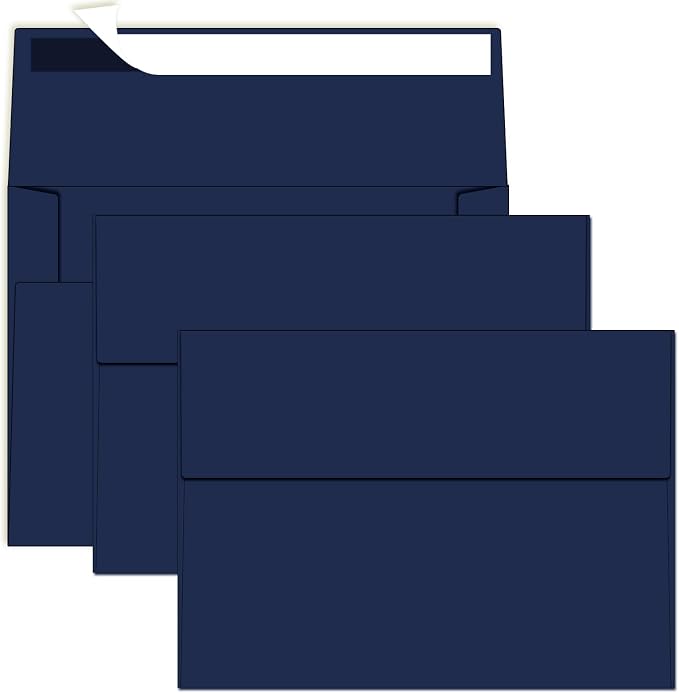 5x7 Envelopes For Invitation, A7 Envelope blue, 50 pack 5x7 card Envelopes Self by Rinrda