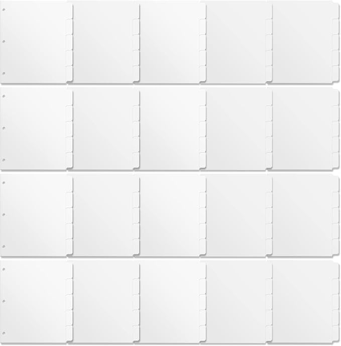 3 Ring Binder Dividers with 5 Tabs, Write & Erase Plastic Binder Dividers - Image 2