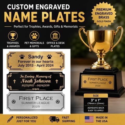 Personalized Engraved Name Plate 3" x 1" – Custom Metal Label - Image 5