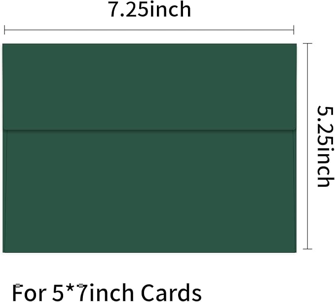 100 Packs Green 5x7 Envelopes, A7 Envelopes - Image 2