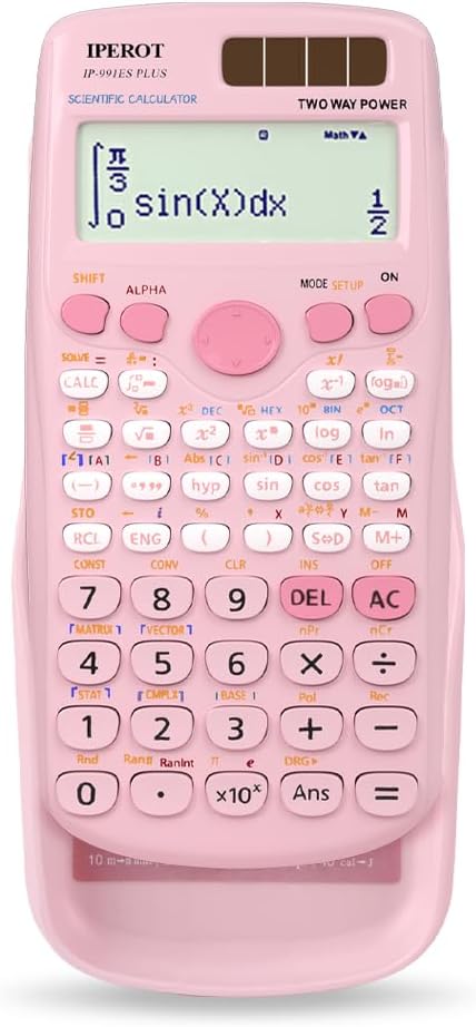 Scientific Calculators, IPEROT Pink Scientific Calculator 417 Function, Desktop Math Solar Calculators School Supplies Suitable for High School and College Students Algebra and Other Math Textbooks-DeskLoop Office