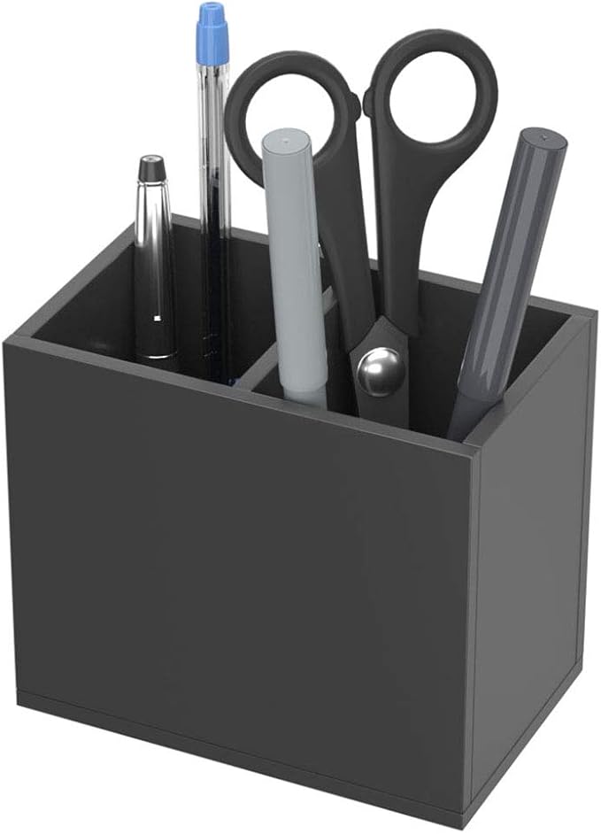 NIUBEE Acrylic Pen Holder 2 Compartments - Image 2