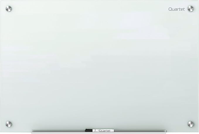Quartet Whiteboard, Glass Dry Erase Board, Infinity Frameless Mounting by Quartet