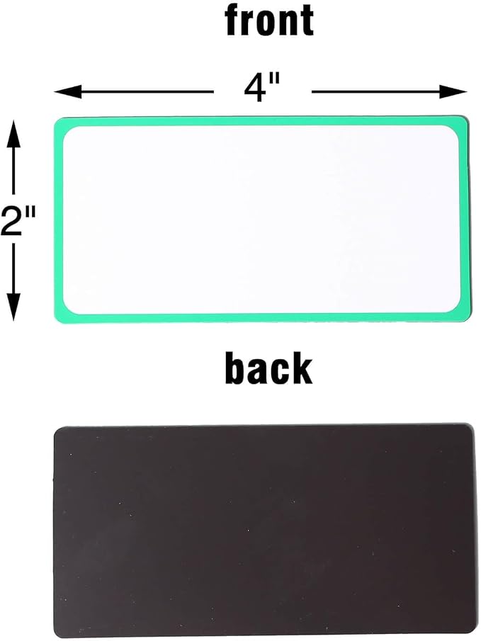 ZazzyKid Dry Erase Magnetic Labels: 40PCS, 4x2” Magnets Name Tags Plates - Image 2