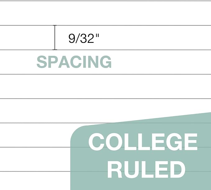 POPRUN Loose Leaf Paper, 8.5" x11" College Ruled, 100GSM / AA Grade Bulk Lined Filler Sheets, 3 Hole Punched for Binder Notebook, Office School Supplies, 3 Pack (300 Sheets)-DeskLoop Office