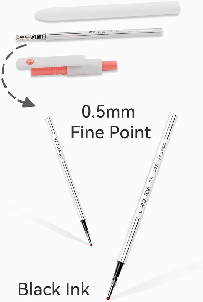 Gel Pens, 5Pcs 0.5mm Fine Point Pens With Smooth Wirting,Quick Dry Aesthetic Pens For Journaling, Ballpoint for Office School Supplies,Gifts for Women Men Student(Ivory White)-DeskLoop Office