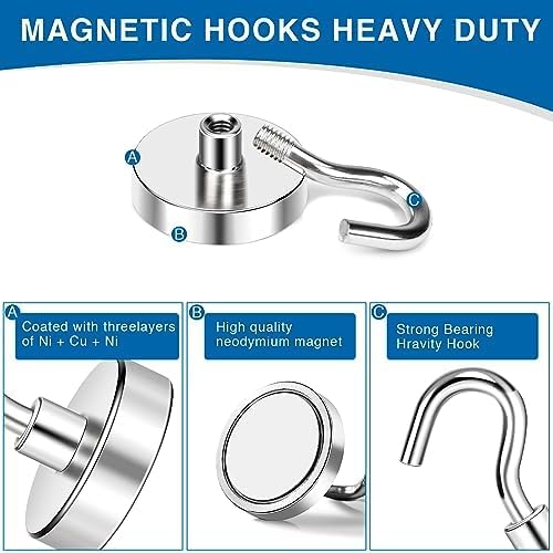LOVIMAG Magnetic Hooks Heavy Duty 25 Pcs, 50lbs Magnets Hook - Image 5