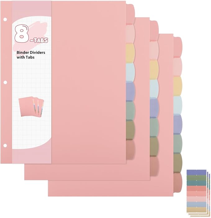 3 Sets of 24Pcs Binder Dividers by Prudiut