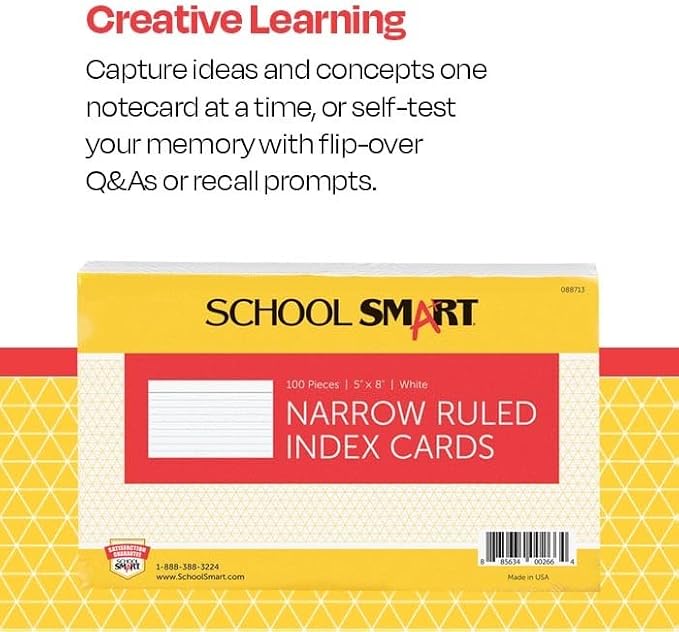 School Smart Ruled Index Cards, 5 x 8 Inches - Image 3
