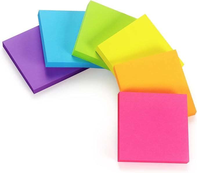 Early Buy Sticky Notes 6 Bright Color 6 Pads Self-Stick Notes 3 in x 3 in - Image 2