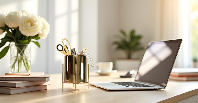 Gold Pen Holder Pen cup & Pen Holders Desk Accessores - Image 2