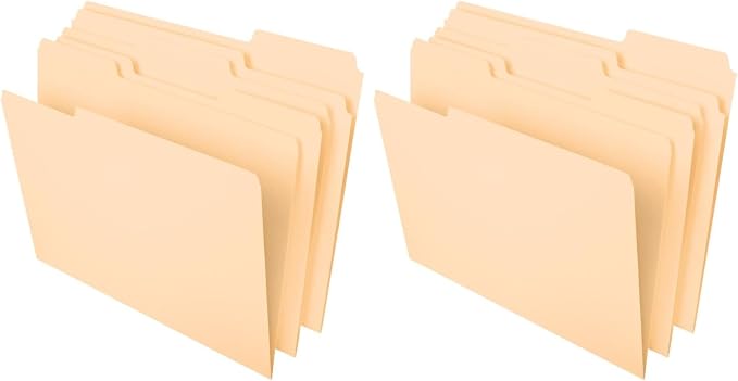 Pendaflex File Folders, Durable Manila Folders, Letter Size, 3 Top Tabs by TOPSProducts