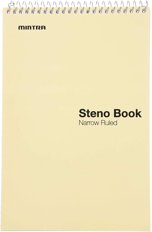 Mintra Office Steno Book - (Pastel Colors, 4 Pads/Pack, Narrow Ruled) - 6inx9in, 70 Sheets, Notebook for writing notes in school, university, college, work, office-DeskLoop Office