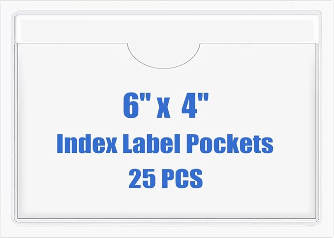Origin-Joy 25 PCS Self-Adhesive Index Label Pockets by Origin-Joy