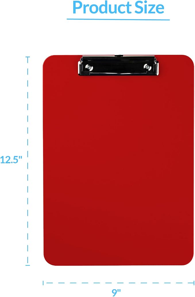 Pack of 6 Plastic Clipboards - Image 4