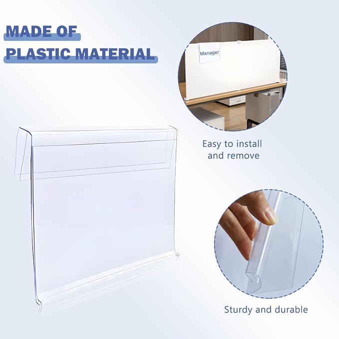 Diteje 40 Pack Wire Shelf Label Holder, Reusable Plastic Shelving Price Tags - Image 2
