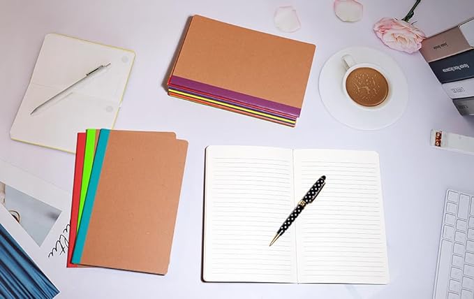 12 Pack A5 Kraft Notebook,Blank Pages - 60 Pages (30 Sheets),Sketch Book bulk, 8.3”x 5.5”Small Kraft Notebook