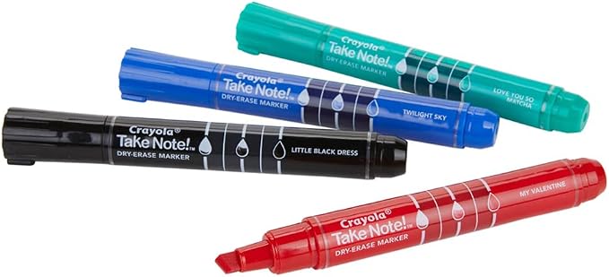 Crayola Take Note Chisel Tip Dry Erase Markers, Kids at Home Activities - Image 3