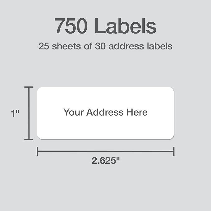 Redi-Tag Printable Address Labels, Customizable Stickers, 750 Blank Mailing - Image 2
