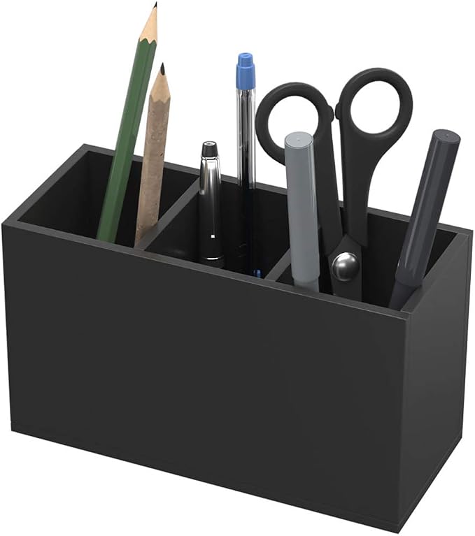 NIUBEE Acrylic Pen Holder 3 Compartments - Image 2