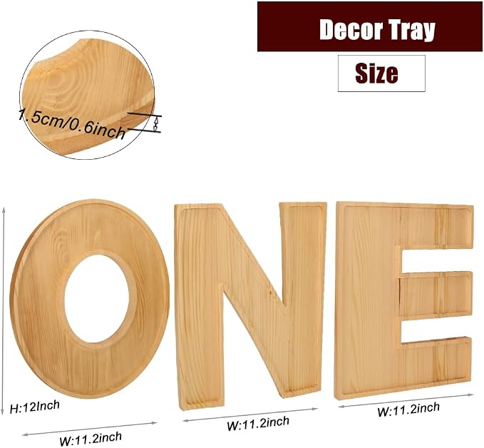 Baby Shower Charcuterie Letter “ONE” 3PCS Fillable Letter Trays - Image 4