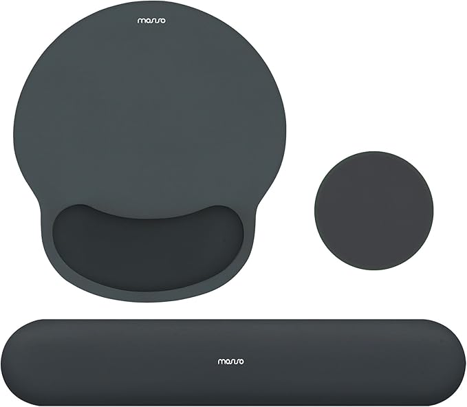 MOSISO Wrist Rest Support for Mouse Pad&Keyboard Set, Circle Curved Ergonomic by MOSISO