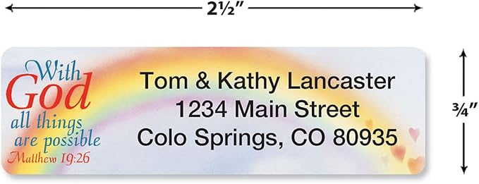 with God All Things are Possible Religious Rolled Personalized Return Address - Image 2