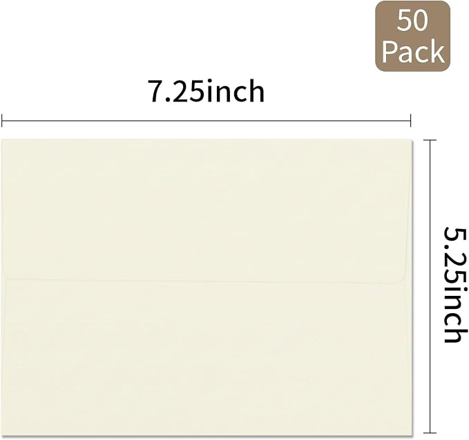YINUOYOUJIA 50 Packs Cream envelopes, 5x7 Envelopes - Image 2