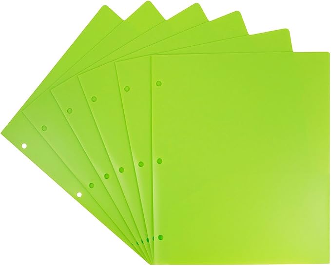 JAM PAPER Heavy Duty Plastic 3 Hole Punch Pocket Folders - Image 3