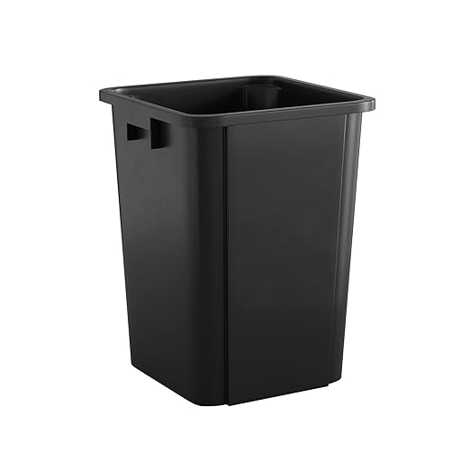 19 Gallon Black Square Commercial Trash Can-DeskLoop Office