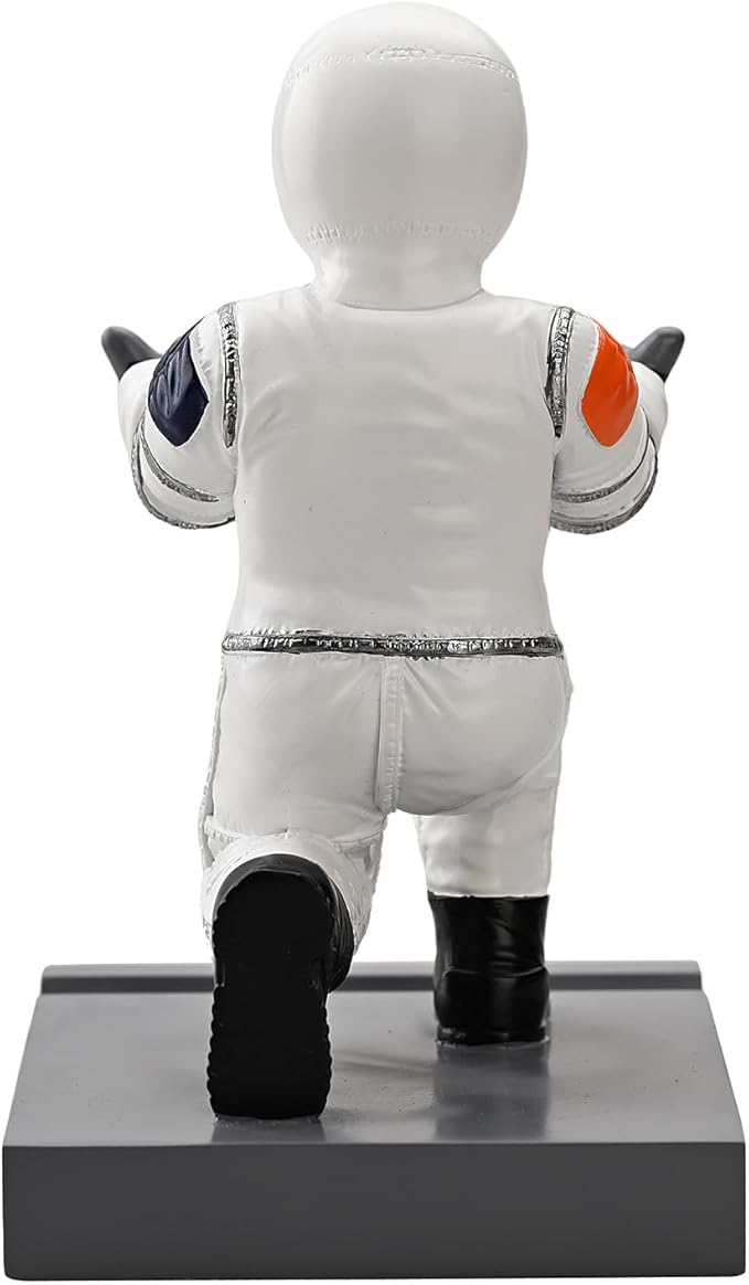 Astronaut Resin Pen Holder, Mobile Phone Stand, Device Stand, Desk Organizer Decorative Pen Holder (White&Black)-DeskLoop Office