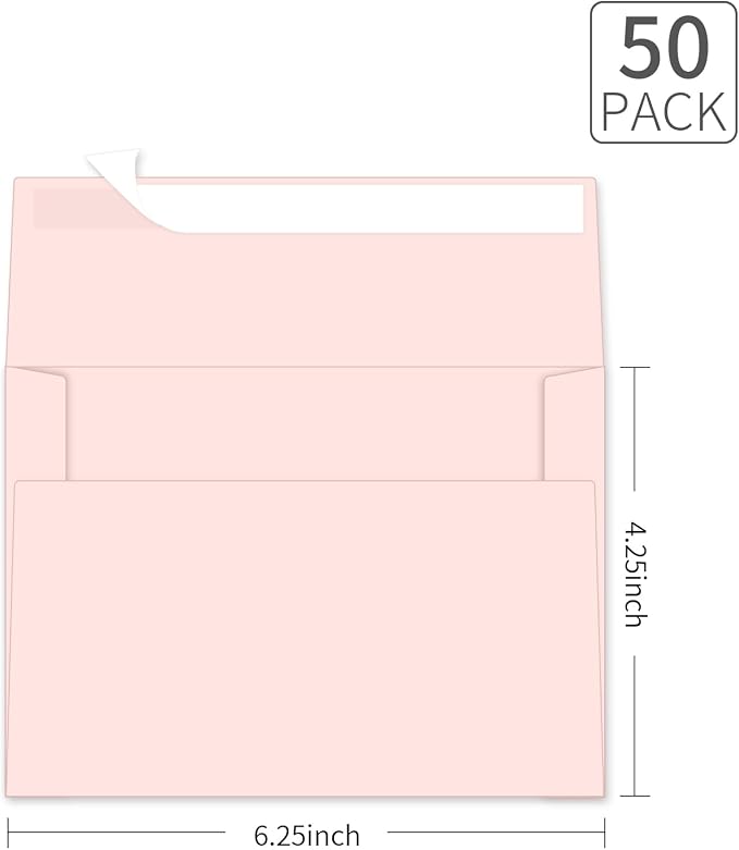 4x6 Envelopes For Invitation, A4 Envelope blue, 50 pack 4x6 card Envelopes Self - Image 2