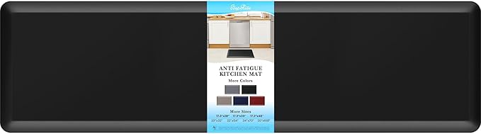 4/5 Inch Thick Kitchen Mats for Floor, StepRite Kitchen Rug for Standing Desk, Non-Slip, Thicker, Stain Resistant, Waterproof, Comfort Anti Fatigue Floor Mat for Home, Kitchen, Office - Black,108*30''-DeskLoop Office