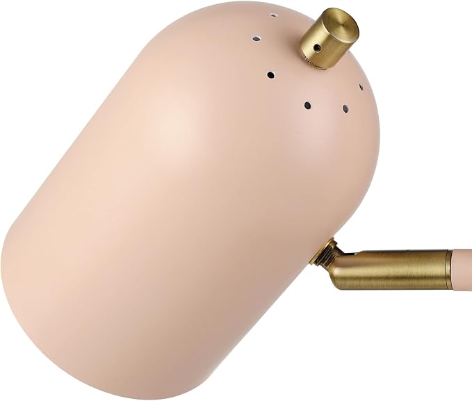 Globe Electric 30290 19" 2-Light Desk Lamp, Matte Pink, Brass Accents, 2.1A USB - Image 7