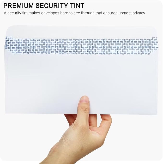 HERKKA #10 Security Self-Seal Envelopes, No.10 Windowless Bussiness Envelopes - Image 3
