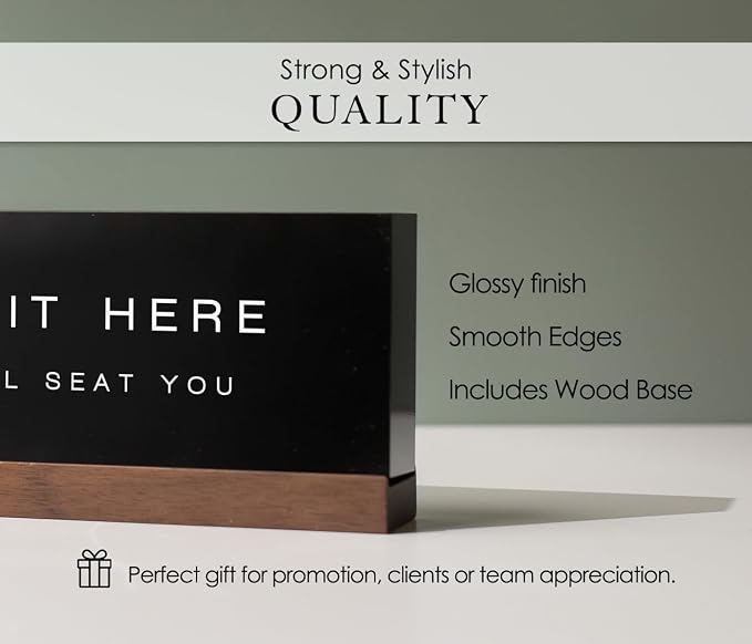 Personalized Acrylic Name Block w/Wooden Base - Image 5