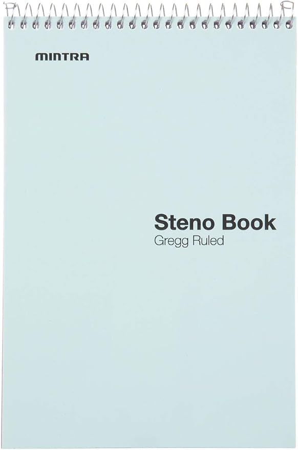 Mintra Office Steno Book - (Pastel Colors, 4 Pads/Pack, Gregg Ruled) - 6inx9in, 70 Sheets, Notebook for writing notes in school, university, college, work, office-DeskLoop Office