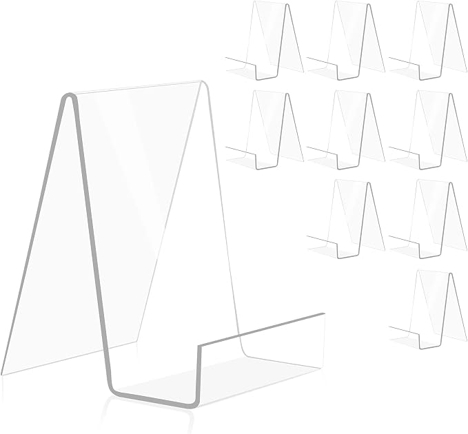 10 Pack Acrylic Book Stand Thickened Clear Book Display Easel Holder by trophable