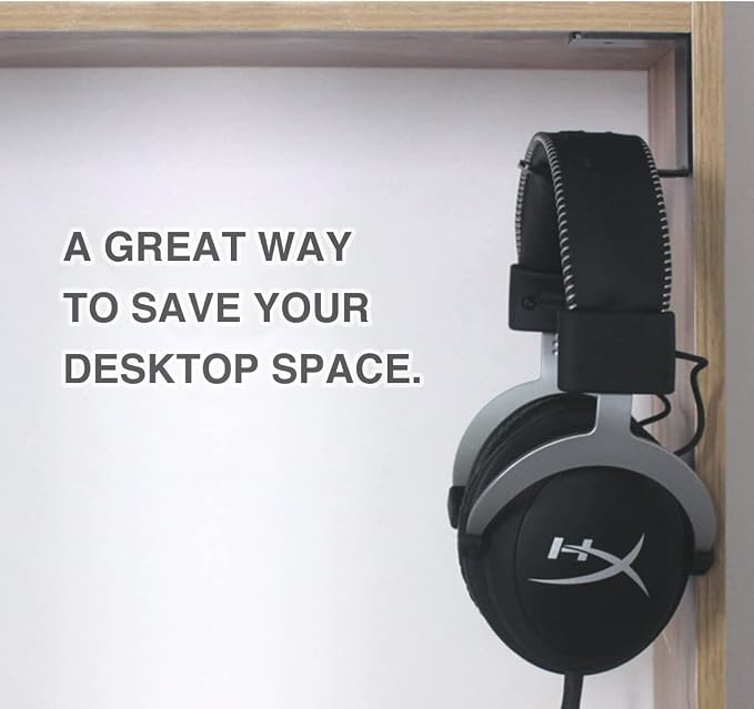 Aluminum Under-Desk Headphone Hook 2 Pack, - Image 2